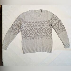L.L. Bean,Sz S, Gray w/ Pattern Women's Sweater ( smoke & pet free home)